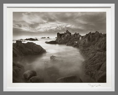 Ryuijie (1950 - ) Signed 2005 Point Pinos 7.5"x9.5" Platinum Photograph #6/10 - Estate Collection: Classic Ryuijie seascape!! Platinum photograph Signed under the image with photographer's information below the image, under the mat Corner mounted and matted with 13"x16" museum board Ryuijie was bor