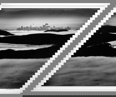 John Wimberley (1944 - ) San Francisco from Mount Tamalpais 15"X18" Photograph - Estate Collection: Over 100 sold!! Oversized John Wimberley Photograph!! Taken in 1977, printed in 2015 Gelatin silver photograph Signed under the image, stamped and titled on the back Mounted/matted to 22"x28" museum b