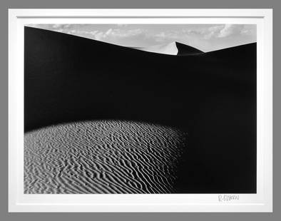 Robert Osborn (1938 - ) Signed 1986 Sand Dune, Death Valley 9"x12" Photograph - Estate Collection: The look and feel of a Brett Weston "Dune" photograph without the $7,500.00 price tag! Gelatin silver photograph Darkroom made photograph mounted/matted to 16"x20" museum board Signed under the image,