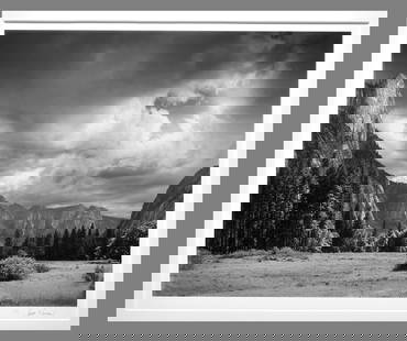 Jeff Nixon (1952 - 2022) Sentinel Rock, Yosemite Valley 15"x19" Photograph - Estate Collection: Priced to sell as per the instructions from the estate Archival Pigment Photograph Signed under the image with with title on the white border under the mat Corner mounted and matted with 22"x28" museu