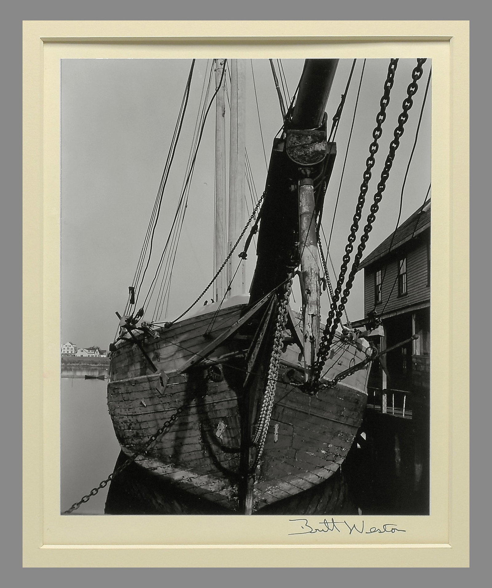Brett Weston (1911 - 1993) Signed 1947 Fishing Boat 9.5"x7.5" Vintage Photograph - Super Rare! (1 of 3)
