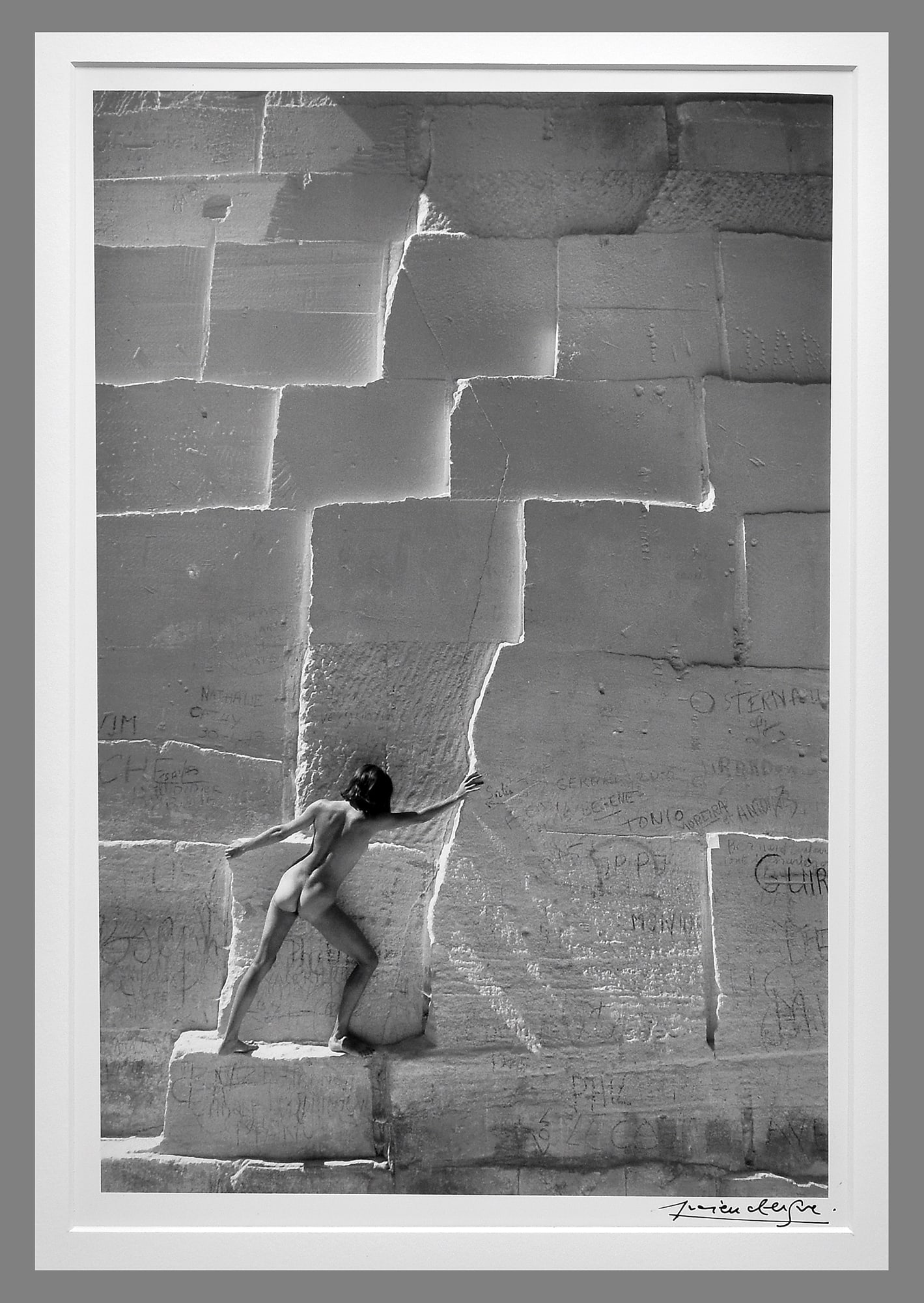 Lucien Clergue (1934 - 2014) Signed 1971 Nude in the Quarries 14.5"x.9.5" Photograph: Another of the same sold for $4,000.00 back in 2016! Nude in the Quarries. Silver print, 14 3/8x9 1/2 inches, with Clergue's signature, in ink, on recto, and his printing credit, copyright, title, and