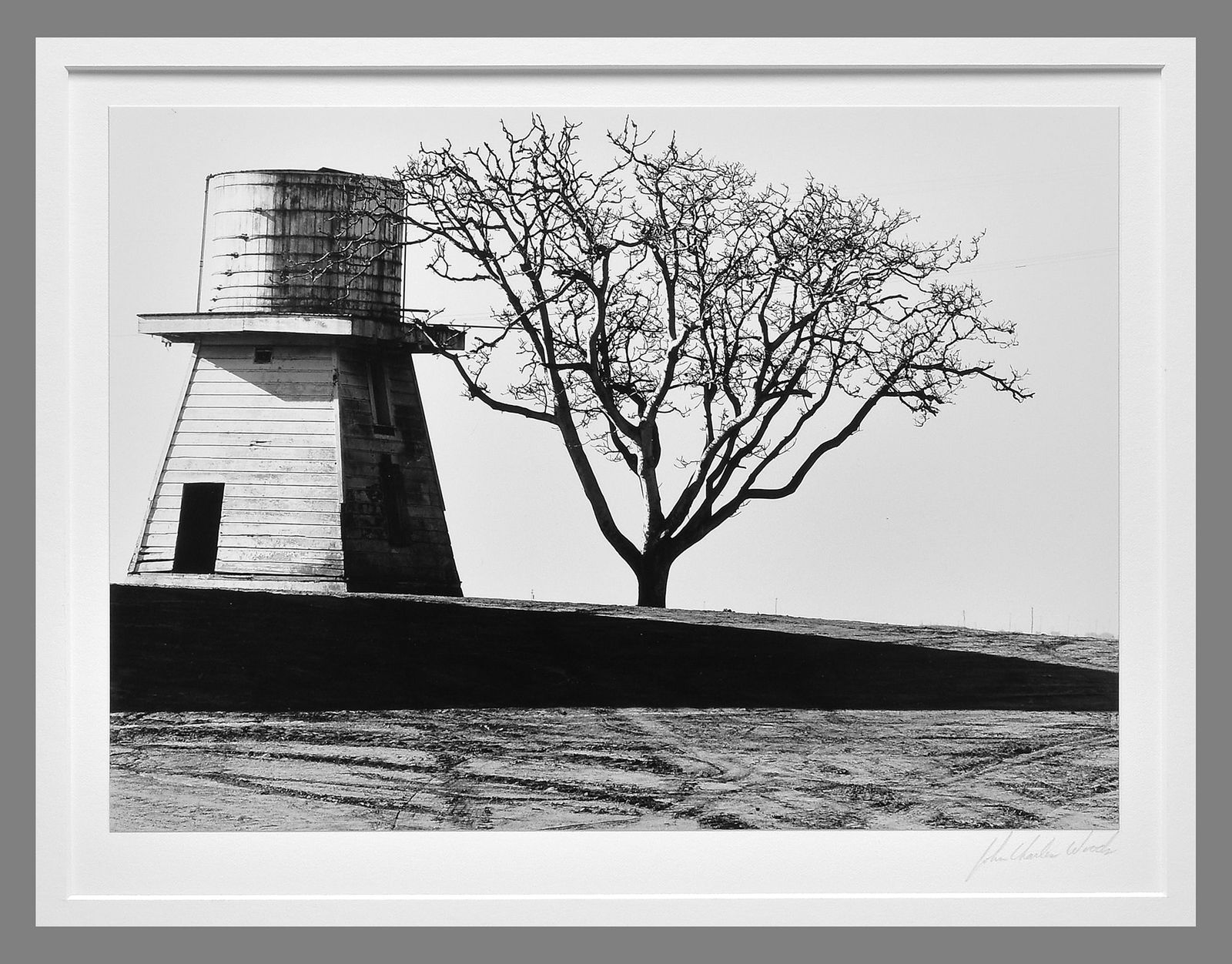 John Charles Woods (1952 - ) Signed 1991 Water Tank & Tree - Salinas Ca 9.5"x13.25" Photograph (1 of 3)