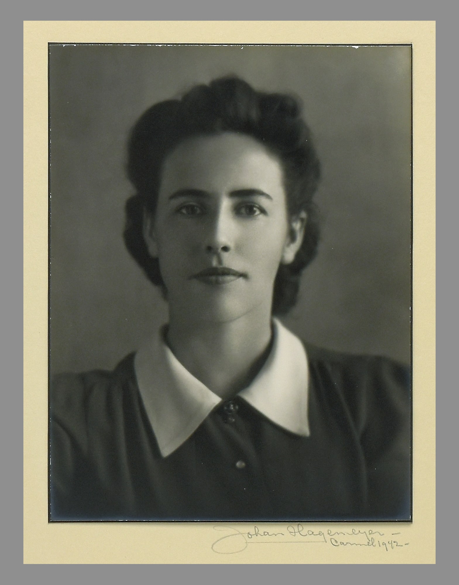 Johan Hagemeyer (1884 - 1962) Signed 1942 Portrait of a Young Woman, Carmel Studio 8"X6" Photograph (1 of 3)