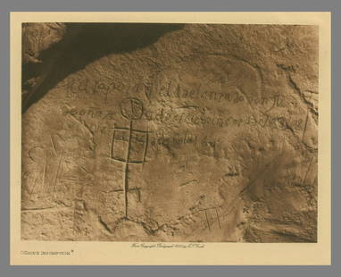 Edward S. Curtis (1868 - 1952) Onate's Inscription (Petroglyphs) 1925 - 5.5"x7.5" Photogravure: I've seen similar Curtis images selling online at much higher prices than my auction starting price. Printed on approx. 12.5"x9.5" paper I'll be first to admit that I'm nowhere near an expert of