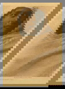 Edward S. Curtis (1868 - 1952) Tapa (Antelope Water) Taos 1905 - 5.5"x7.5" Photogravure - Stunning!: Update / Additional Information:This Curtis photogravure is printed on a heavier, vellum-style paper without a visible watermark. While many Curtis prints bear the “Van Gelder” or “Van