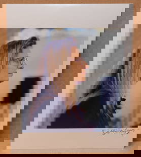 Tom Sutherland - Signed 1991 Photographer Annie Leibovitz 7"x7" Photograph - "1st Ever Print!": Rare Tom Sutherland portrait of Master Photographer, Annie Leibovitz Taken in 1991,signed/printed(?) in 2002/2004 Kodak "Endura Professional" photograph High quality printing on 8"x10" paper, image