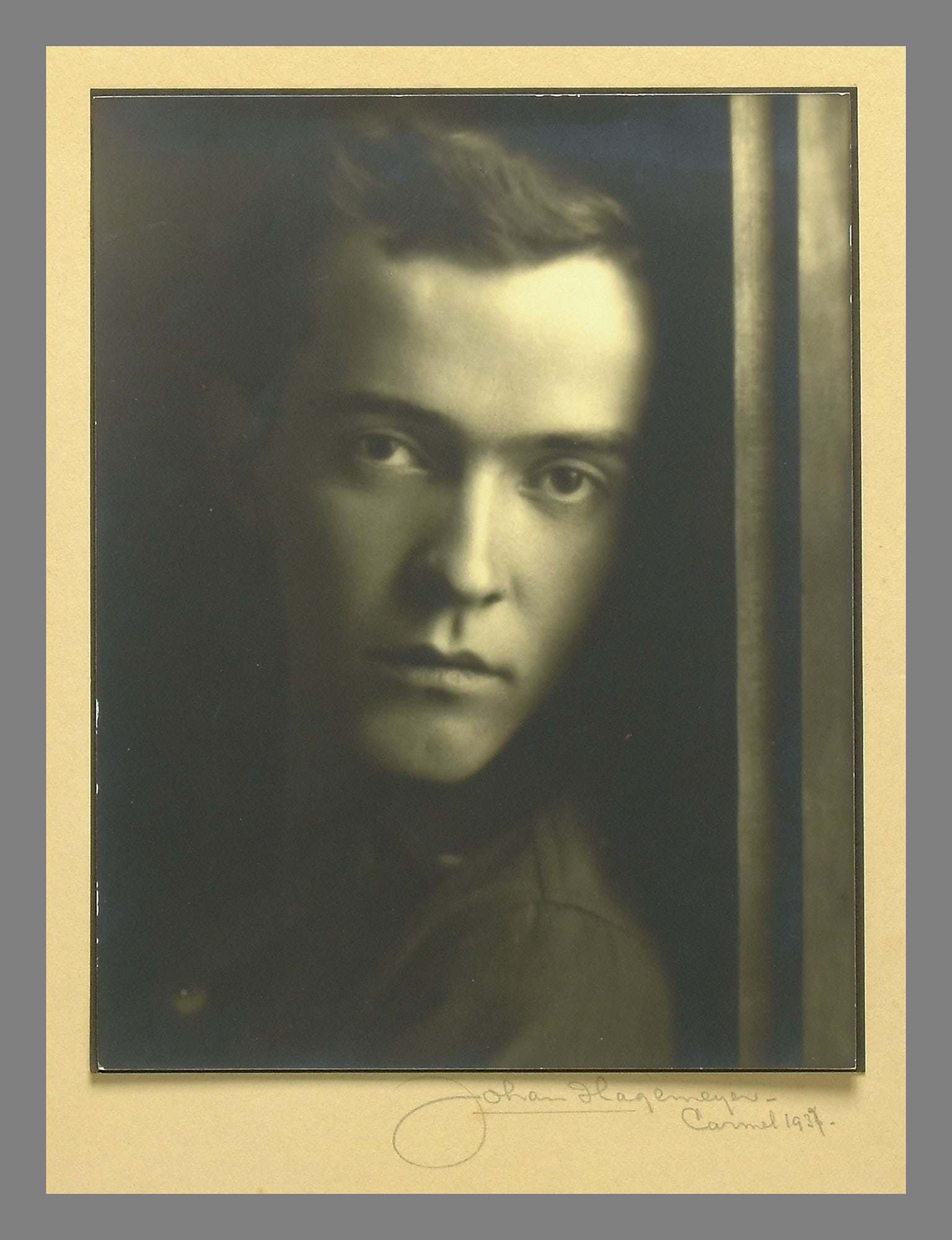 Johan Hagemeyer (1884 - 1962) Signed 1937 Remarkable 8.5"x7.75" Photograph of John Roberts (1 of 3)