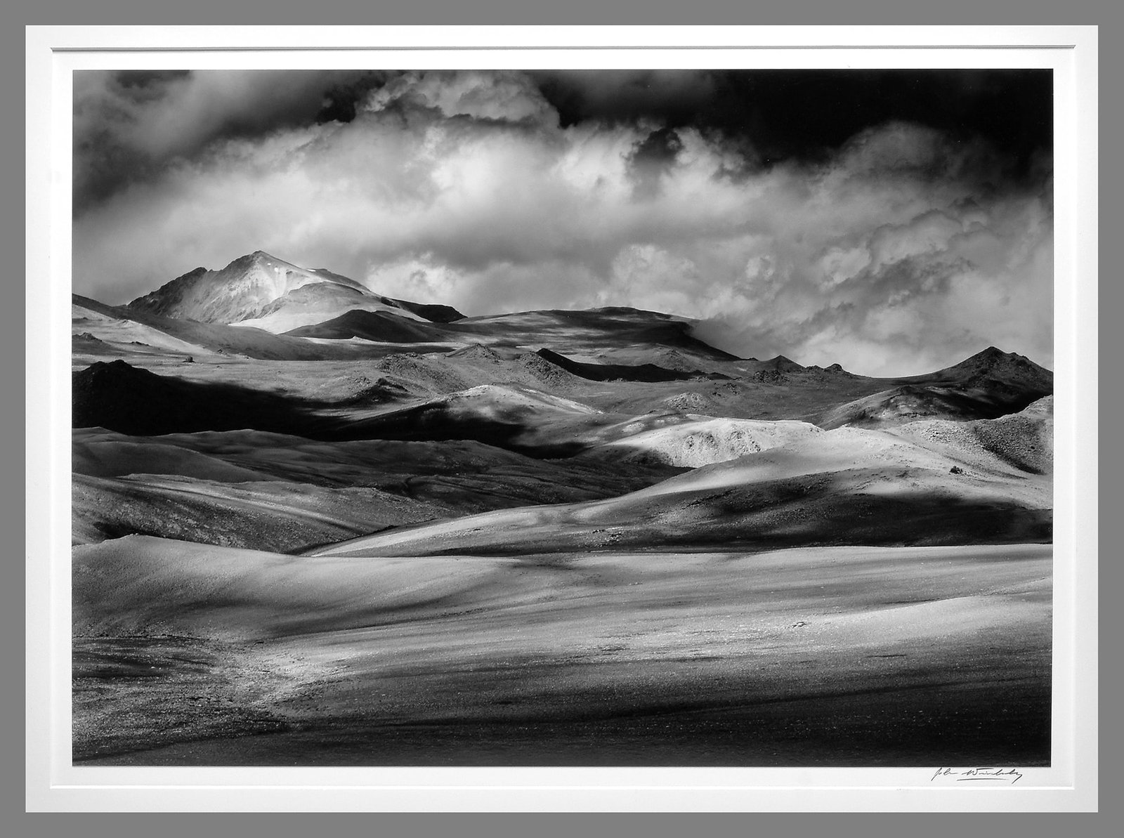 John Wimberley (1944 -) Signed 1991 Campito Mountain 13.75"x19.25" Photograph - Some Damage: This photograph exhibits some surface scratches incurred during return shipping. The image displays very well when viewed directly; the imperfections are visible primarily under raking light. The work