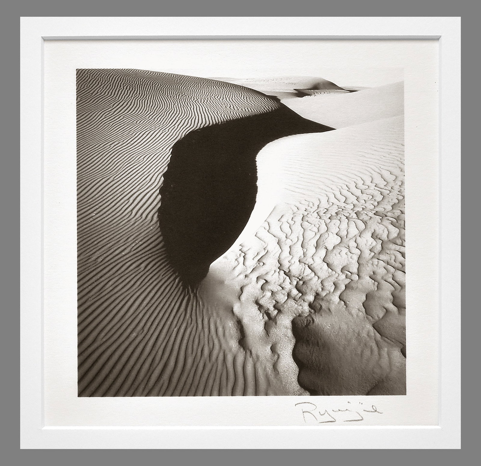 Ryuijie (1950- ) Signed 2011 Dunes - Oceano California 5.5"x5.25" Platinum Photograph #3/15: If you’ve ever wanted to own a delicate Ryuijie platinum photograph, this is a wonderful opportunity. Starting at just 250.00...far below his $800.00 retail, this finely crafted photograph offers an
