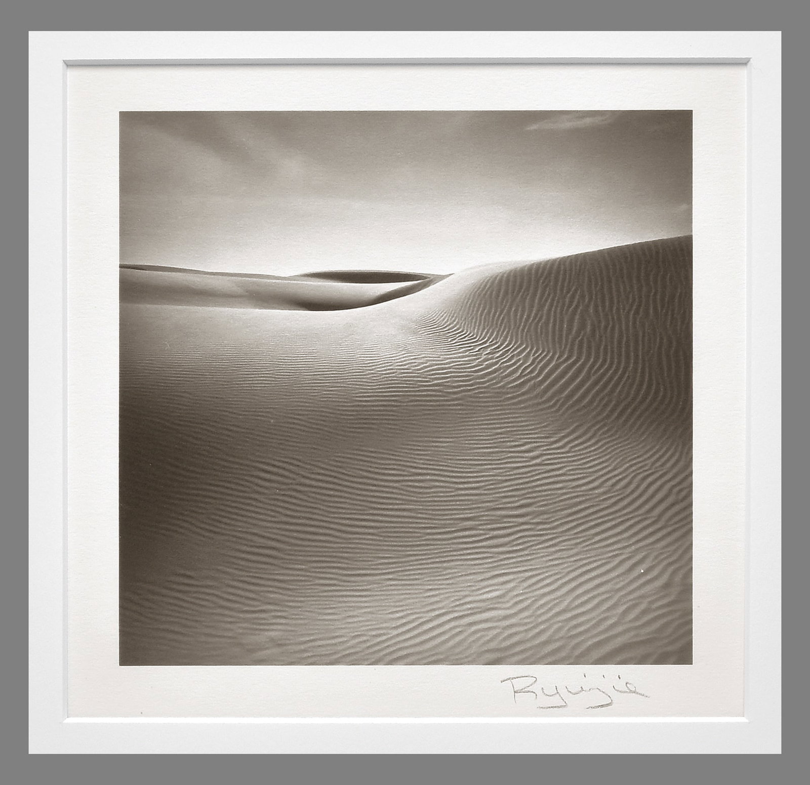 Ryuijie (1950- ) Signed 2011 Dunes - Oceano California 5.5"x5.5" Platinum Photograph #5/15: If you’ve ever wanted to own a delicate Ryuijie platinum photograph, this is a wonderful opportunity. Starting at just 250.00...far below his $800.00 retail, this finely crafted photograph offers an