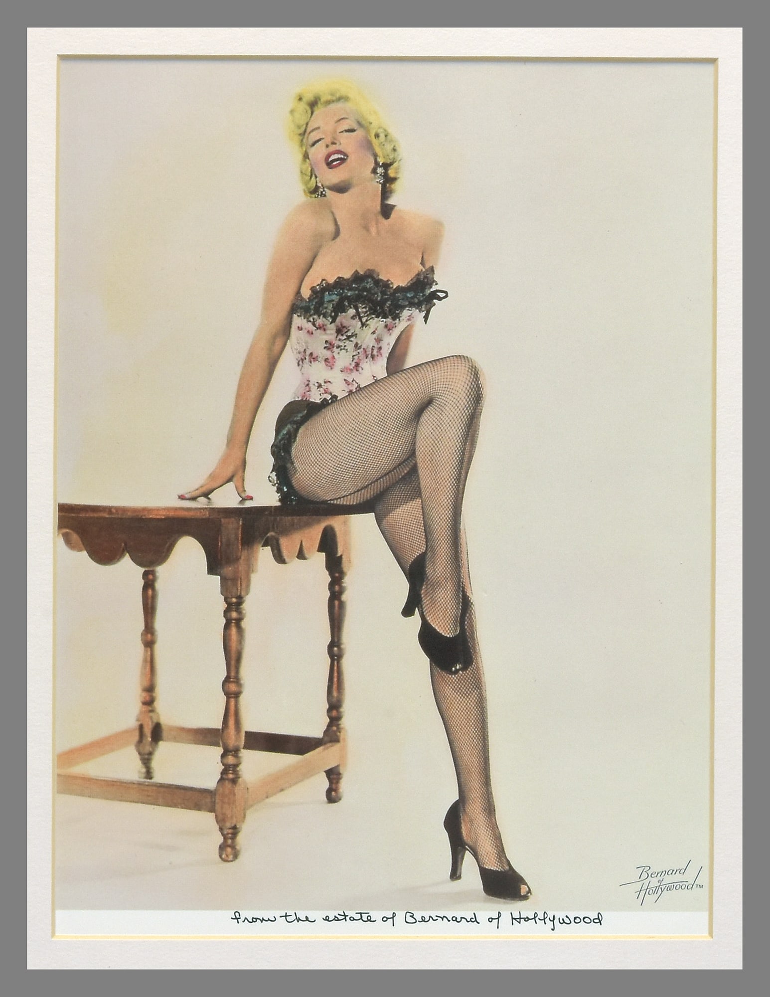 Bruno Bernard (1912-1987) Marilyn Monroe "Net Stockings" C1953 9.5"x7.5" Hand Colored Lithograph (1 of 3)