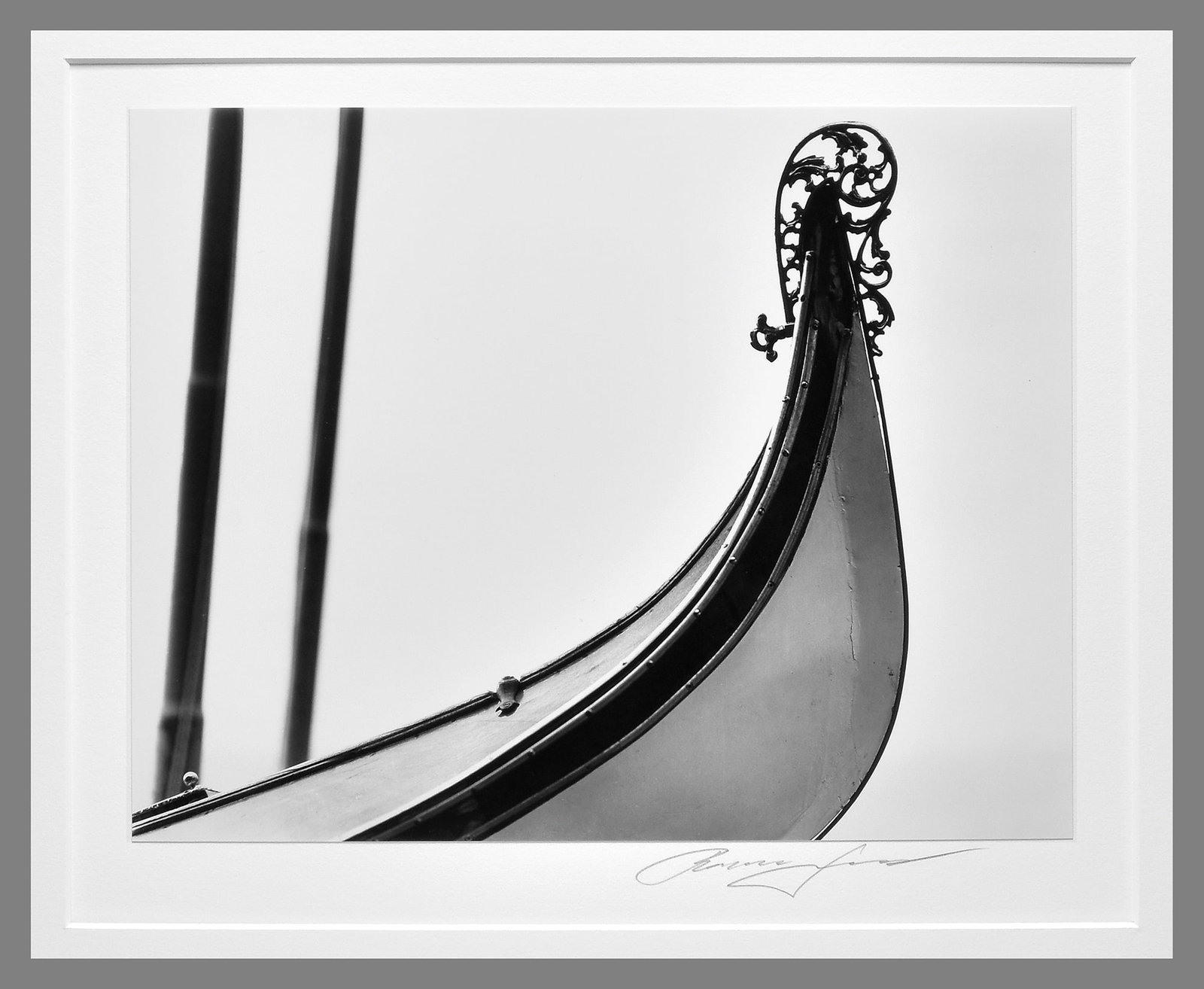 Roman Loranc (1956 -) Signed 2010 White Gondola - Venice, Italy 9.5"x12.5" Photograph - Sold-out? (1 of 3)