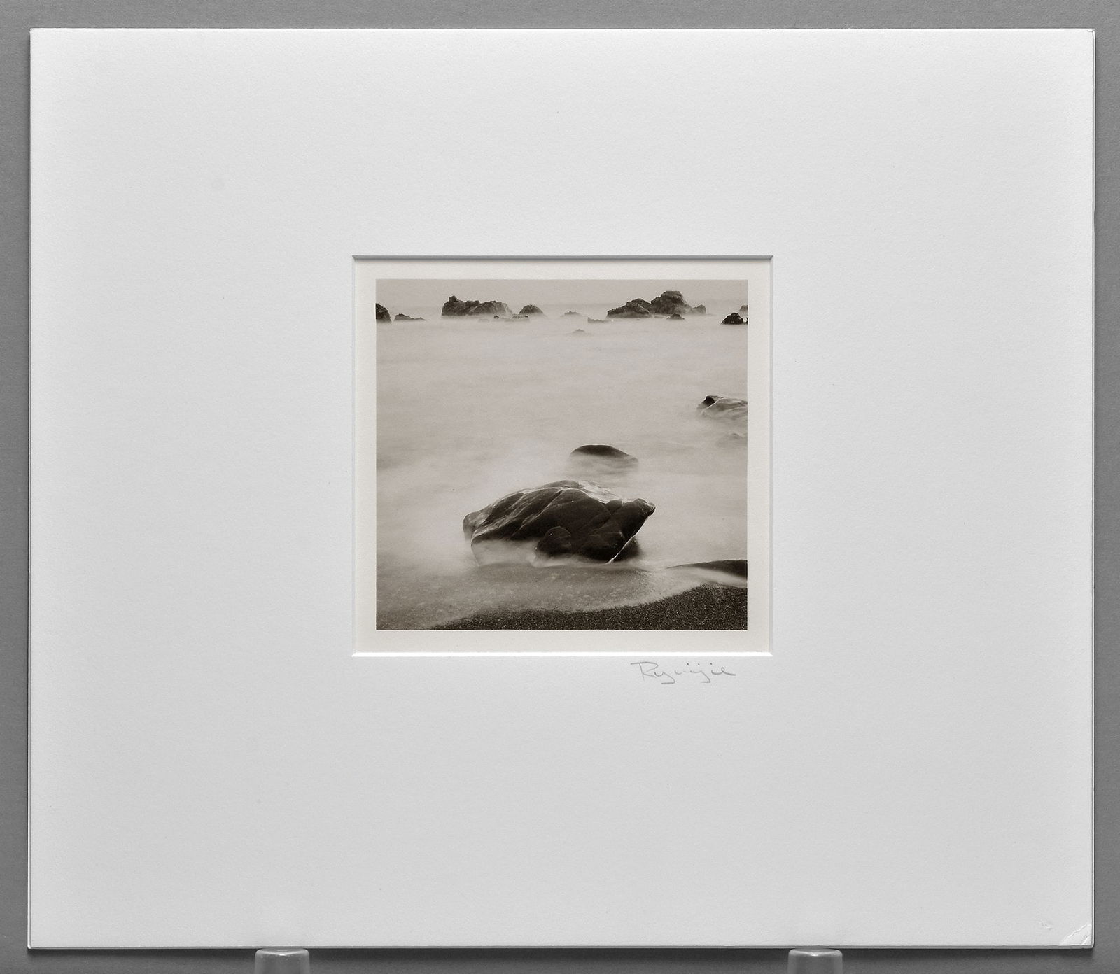 Ryuijie (1950- ) Signed 2005 Rock & Surf Dunes - Cambria, Ca 5.5"x5.5" Platinum Photograph 1/25: If you’ve been looking for an opportunity to acquire a finely crafted platinum photograph by Ryuijie, this offering presents exceptional value. Opening at $250...well below the artist’s $800 retai
