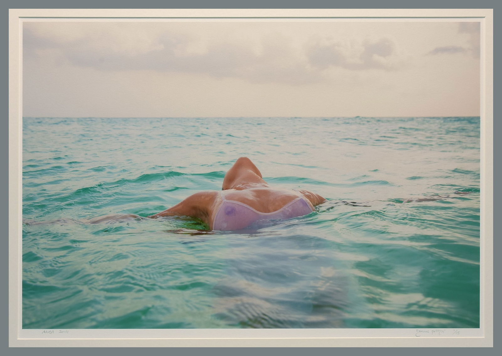 Dominic Petruzzi Signed 2014 Aruba 14"x21" Oversized Photograph #1/15: Archival Pigment Photograph Signed and titled under image. Matted with 20"x26.5" museum board. Dominic Petruzzi is a Los Angeles–based photographer known for his cinematic style, refined sense of be