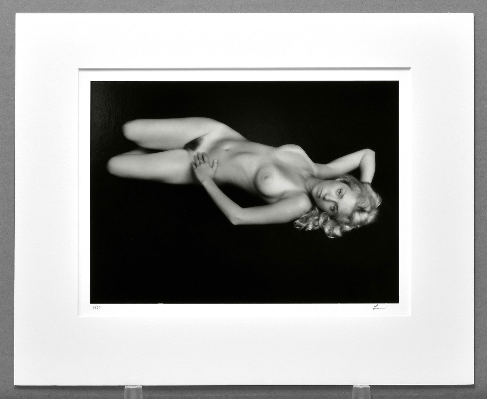 Russell Levin (1954-) Signed 2003 Mindy as Monroe 9.75"x13.25" Photograph: When Mindy was under my studio lights in 2003, the comparison was immediate, the rare, electric presence photographers must have once experienced with Marilyn Monroe at the height of Hollywood’s gol