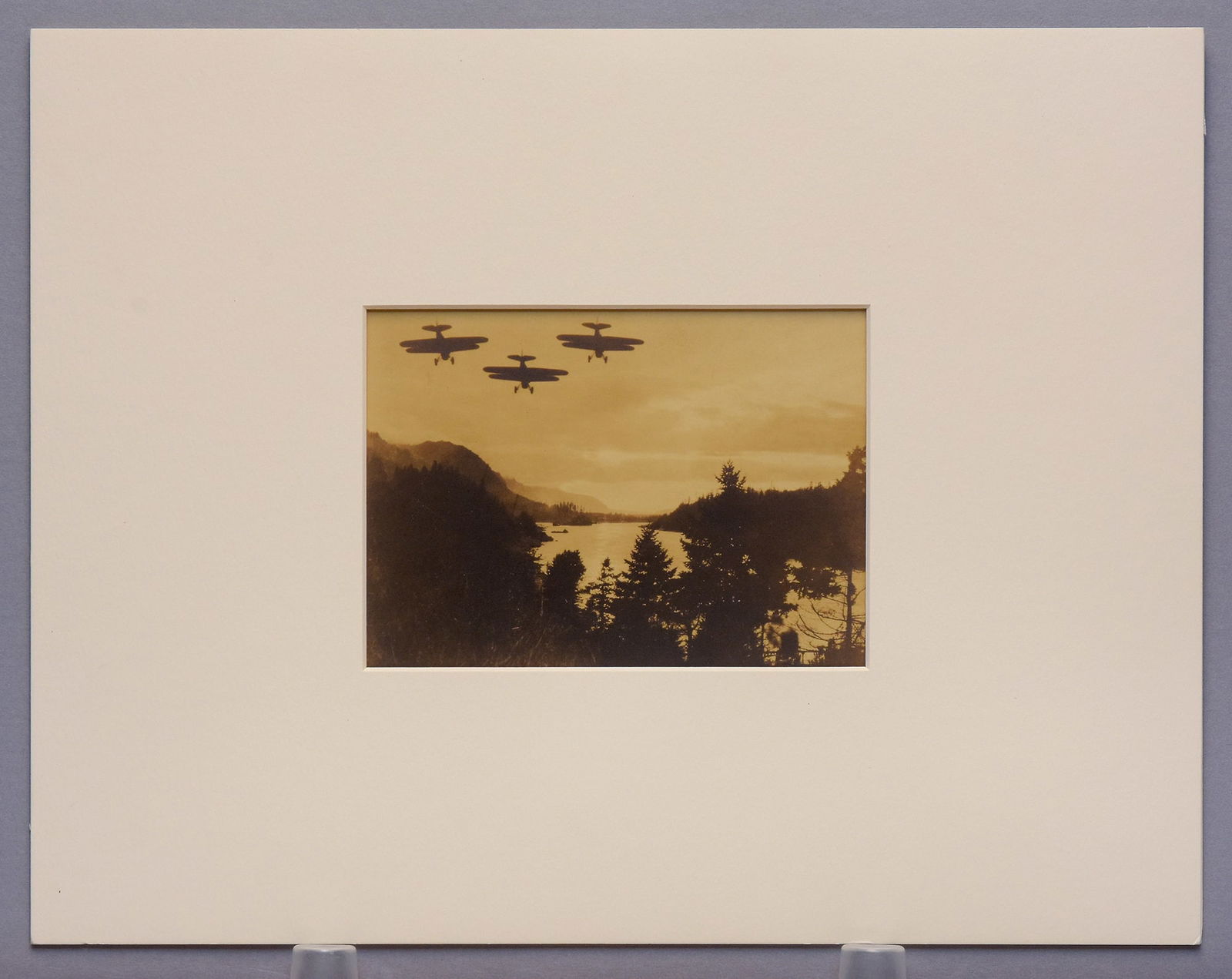 Unknown Photographer c.1930 Biplanes Over a River 4.25"x6" Photograph - Kean Wilcox Collection (1 of 4)
