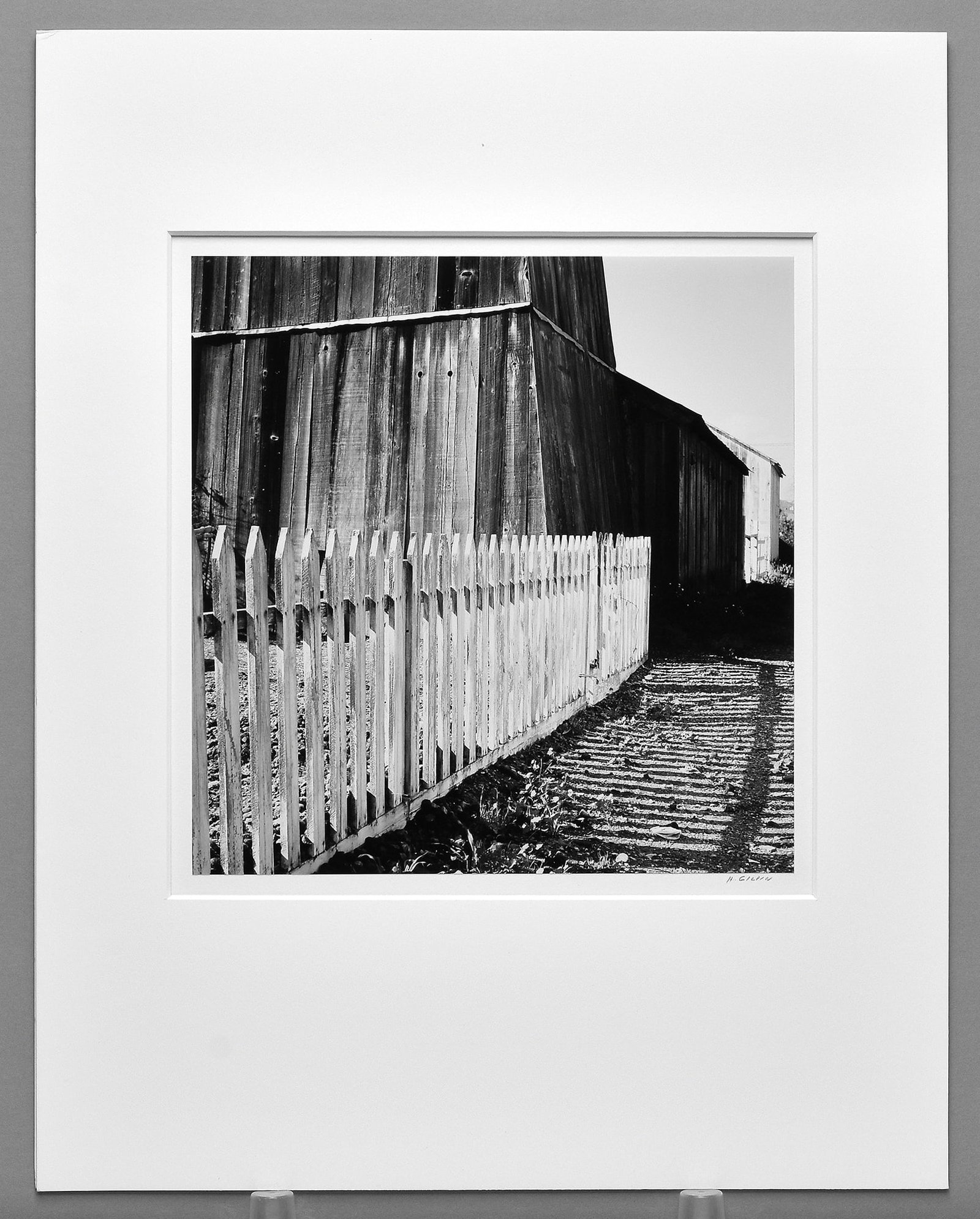 Henry Gilpin (1922-2011) White Fence and Barn, 1986 Photograph 10.5"x10.5" - Vintage!: The look and feel of a $10,000 Paul Strand! This May auction features a wonderful selection of rarely or never seen and collectible photographs by Henry Gilpin, offered individually from a distinguish