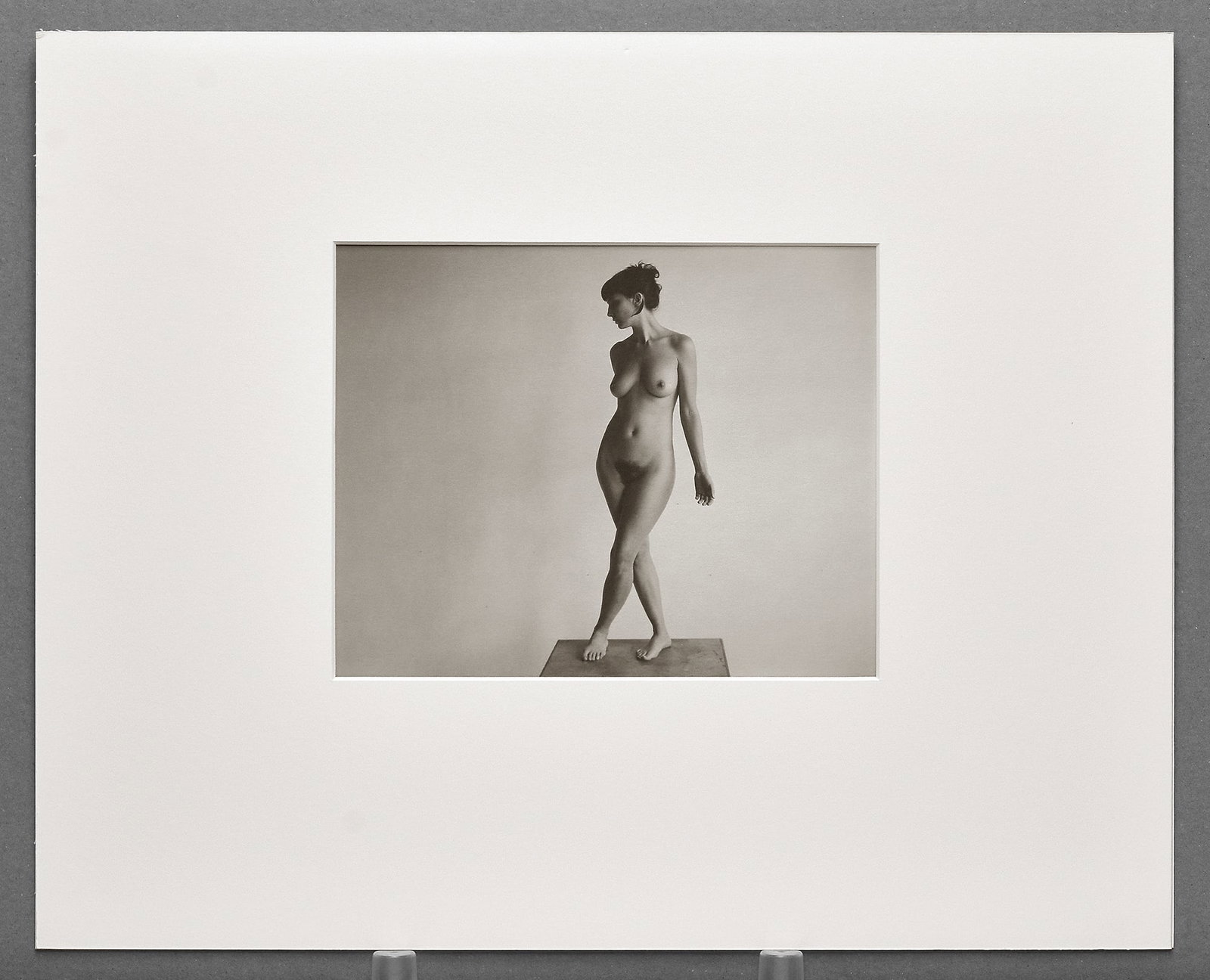 Ray Bidegain (1959 -) Figure Study on Table, 2010 Platinum Photograph 7.5"x9.5" (1 of 3)