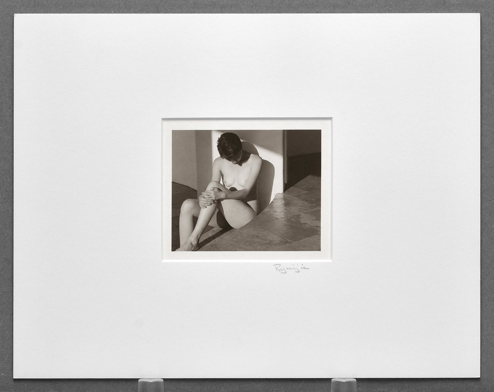 Ryuijie (1950-) Figure Study & Shadow, 1993 Platinum Photograph 3.5"x4.5" (1 of 3)