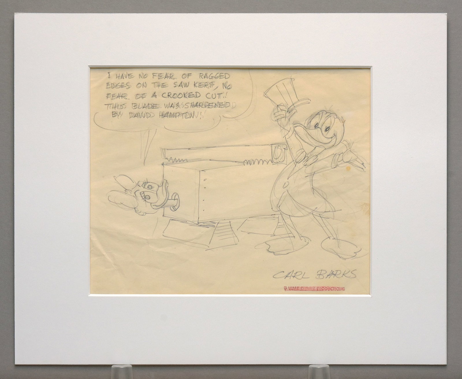 Rare Carl Barks (1901-2000) Original Signed Donald Duck Sketch Drawing, 9"x11" (1 of 3)