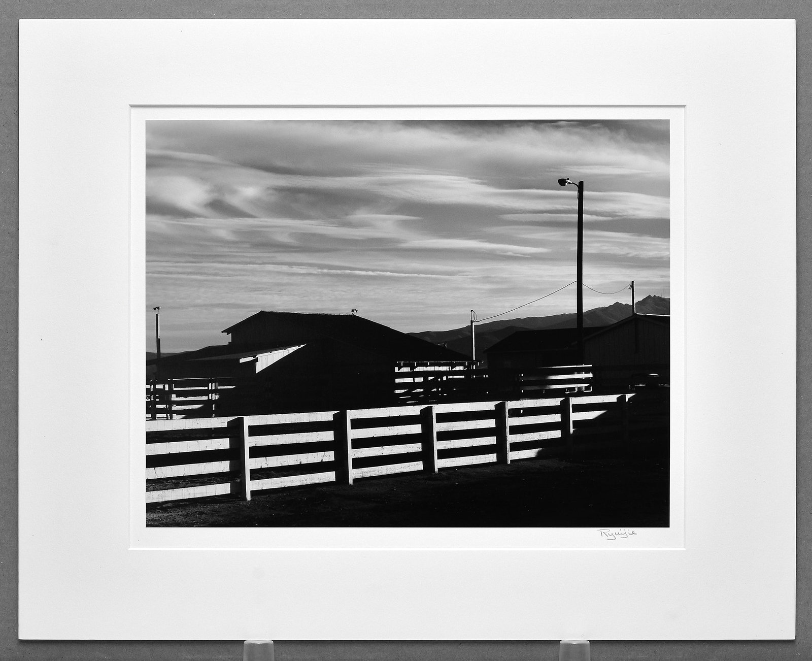 Ryuijie (1950 -) White Fence, Salinas, California, 1989 Photograph 9.5"x10.25" - Vintage! (1 of 3)