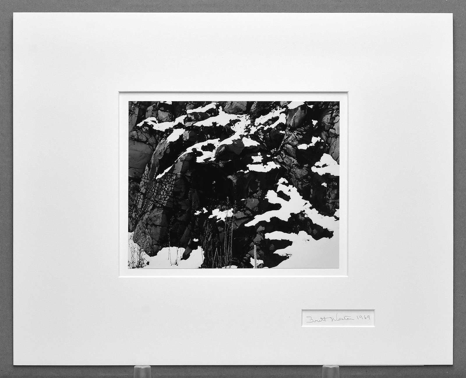 Brett Weston (1911-1993) - Snow on Rocks, Oregon, 1969 Photograph 7.5"x9.5" (1 of 4)