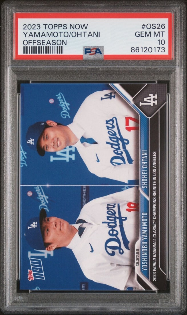 Graded 2023 Topps Yoshinobu Yamamoto/Shohei Ohtani #OS26 Baseball Card PSA 10 (1 of 2)