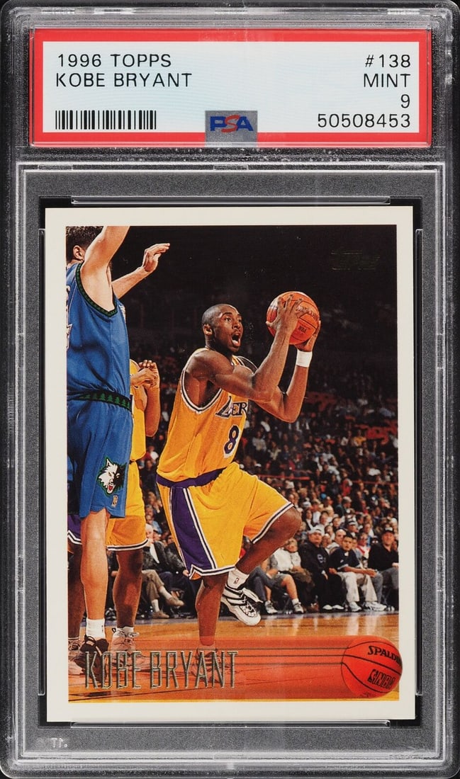 Graded 1996 Topps Kobe Bryant #138 Rookie RC Basketball Card PSA 9 Mint (1 of 2)