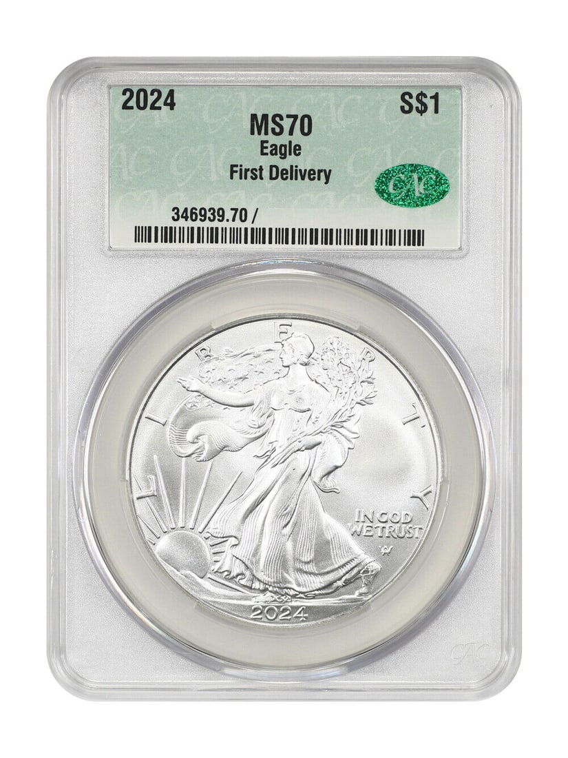 2024 $1 Silver Eagle CACG MS70 First Delivery (1 of 2)