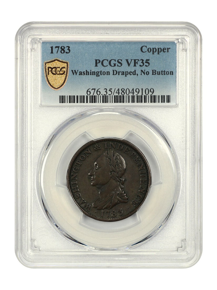 1783 Washington & Independence Copper Medal PCGS VF35 (Draped  No Button) (1 of 4)