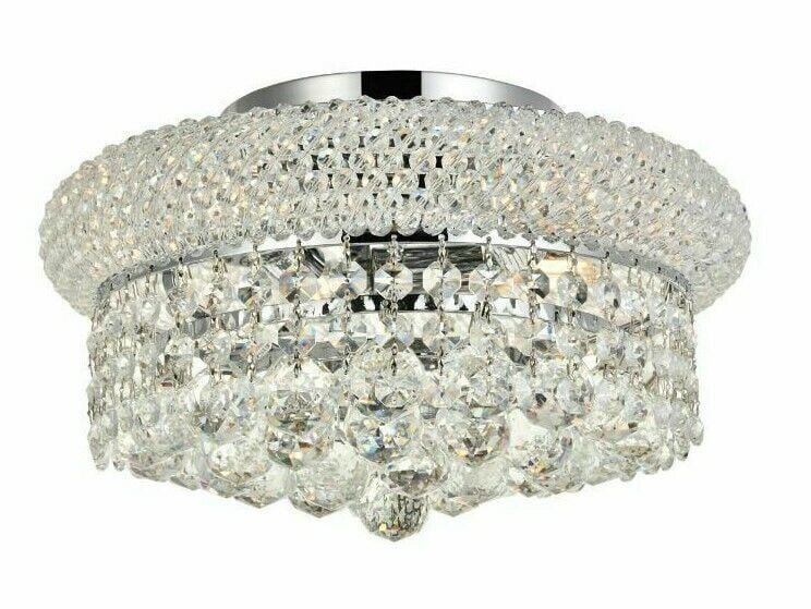 Chrome Crystal Ball Flush Mount Dining Room Hallway Bathroom 4 Light Fixture 12": Chrome Crystal Ball Flush Mount Dining Room Hallway Bathroom 4 Light Fixture 12" Light Color: Clear Clear White Warm White White Power Source: Hardwired Item Length: 12 in Control Style: Wall Switch S