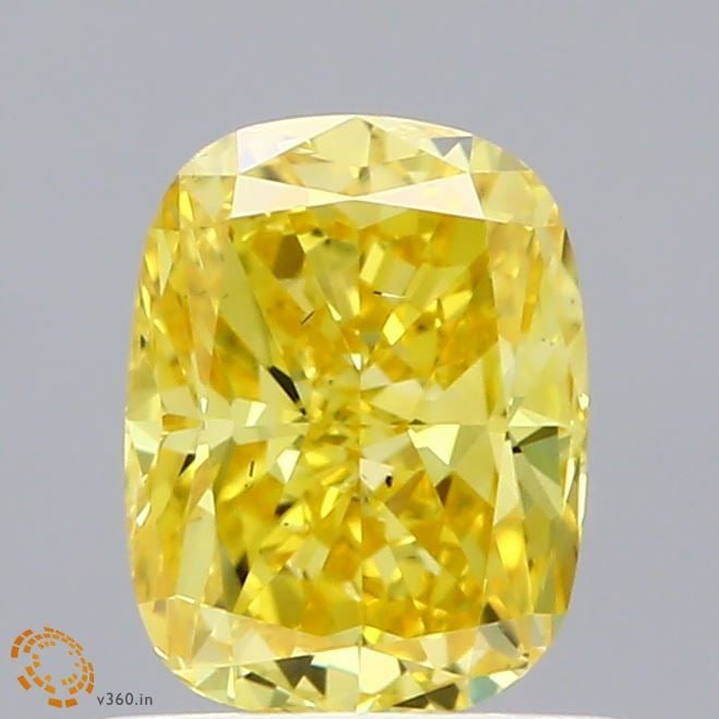 CUSHION BRILLIANT 1.0ct Fancy Vivid Yellow VS2 -: CUSHION BRILLIANT 1.0ct Fancy Vivid Yellow VS2 - Unset Diamond Source: This is a real diamond grown in a lab not mined. Clarity: VS2 Polish: EX Cut: - Symmetry: VG Measurements: 6.61 - 5.04 X 3.62 Cer
