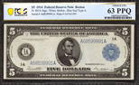 1914 $5 FEDERAL RESERVE NOTE FR.847A BOSTON A-A