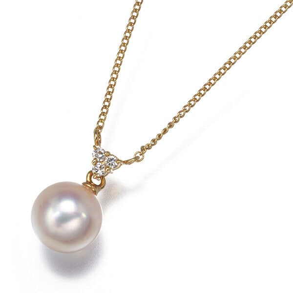 Auth TASAKI Necklace Akoya Pearl 7.7mm Diamond (1 of 4)
