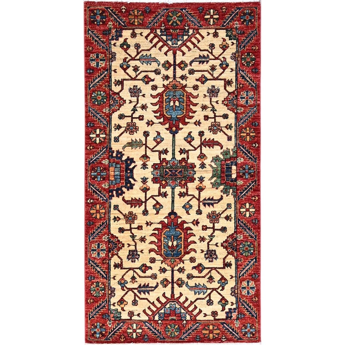 3'2"X6'1" Tuscan Beige Luxurious Wool Aryana: Style: Oriental Type: Indoor Material: Wool Color: Beige Item Length: 73 Item Width: 38 Rug Type: Hand Knotted Pile: Wool Shape: Rectangular Field Color: Beige Size: 3"2" x 6"1" / 97 CM X 185 CM Age: