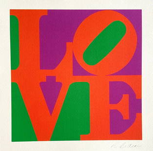 Robert Indiana Lithograph Guggenheim COA Original: Robert Indiana "Love" The lithograph was printed by the Guggenheim Museum in 225 hand-numbered copies. Robert Indiana signature on the plate. The work measures 33X33 cm 2000 Guggenheim Museum, Artists