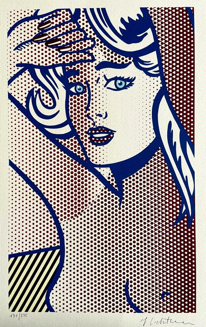 Roy: Lichtenstein Lithograph COA Original Signed: Roy Lichtenstein "Nude with blue hair " Lithograph of an original work by Roy Lichtenstein, printed in 1986. 30 x 47 cm 275 hand-numbered copies signed on the plate Birkhuser Kunstverlag, Basel Roy Li