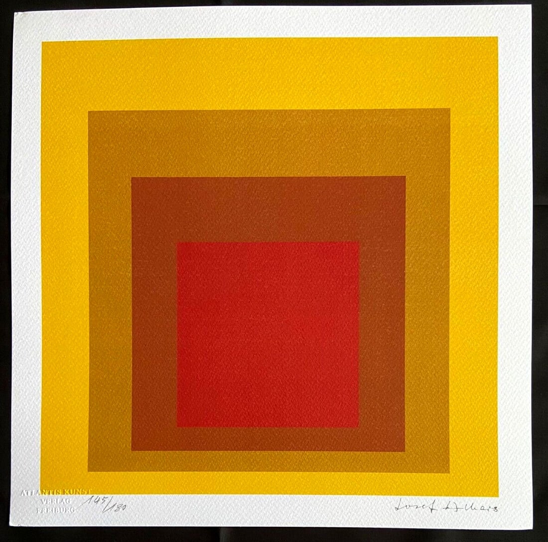 Josef Albers Lithograph COA Original Signed O.P. (1 of 10)