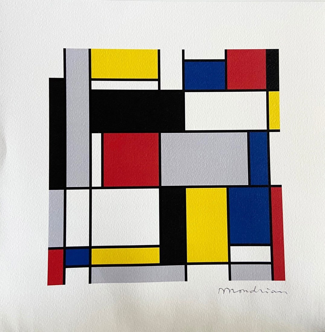 Piet Mondrian, Lithograph (Max Bill _: Cup: Non applicable Numero De Piece Fabricant: Non applicable Type: Non applicable Piet Mondrian "Sans titre" Lithographie numrote et imprime par Yale University Art Gallery en dcembre 1979 Signature