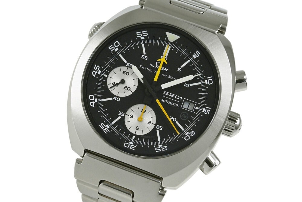 SINN 140. 140.A: Movement: Automatic Winding Case Size: 44mm Case Thickness: 15mm Dial Color: Black/Silver Case Material: SS Water Resistance: 10 ATM water resistant Watch Glass: Sapphire Crystal Type: Wrist watch At