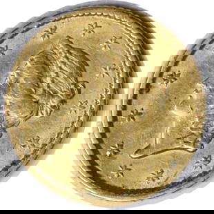 1853 $1 Gold Type 1 EF Uncertified #1243: Certification: Uncertified Circulated/Uncirculated: Circulated Year: 1853 Mint Location: Philadelphia Km Number: 73 Denomination: $1 Fineness: 0.9 Grade: XF Composition: 90% Gold 10% Copper