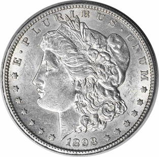 1898-S Morgan Silver Dollar AU Slider Uncertified: Certification: Uncertified Circulated/Uncirculated: Circulated Year: 1898 Composition: 90% Silver 10% Copper Mint Location: San Francisco Km Number: 110 Denomination: $1 Grade: AU Coin: Morgan