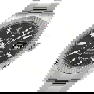 ROLEX Sky Dweller 326934 Black Case Size 4242mm: Type: Wristwatch Band Size: 19cm Case Size: 42x42mm Movement: Automatic Band Material: Stainless Case Material: Sapphire Crystal Color: Black At SEUYCO, we strive to provide detailed and accurate
