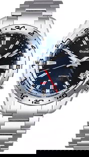 GRAND SEIKO Sport Collection SBGM245 Blue: Display: Analog Band Color: Silver Dial Color: Blue With Original Box/Packaging: Yes Bezel Color: Silver Customized: No Features: GMT Type: Wristwatch Band Material: Stainless Steel Movement: