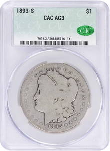 1893-S Morgan Silver Dollar AG03 CACG