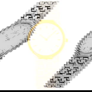 OMEGA De Ville Symbol Date Watches 196.0316: Style: Watches Material: Stainless Steel Display: Analog display Movement: Quartz Type: Wristwatch Exterior Color: Gold At SEUYCO, we strive to provide detailed and accurate descriptions of all