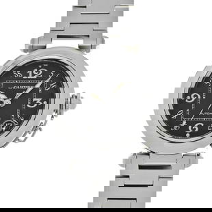 CARTIER Pasha C W31043M7 Black Case Size 3535mm: Type: Wristwatch Band Size: 17cm Case Size: 35x35mm Movement: Automatic Band Material: Stainless Case Material: Sapphire Crystal Color: Black At SEUYCO, we strive to provide detailed and accurate