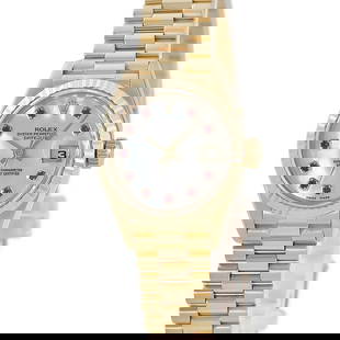ROLEX Datejust 26 79178NGR Silver Case Size 26mm: Case Material: NA Type: Wristwatch Band Size: 16.0cm Case Size: 26mm Movement: Automatic Band Material: K18Yg Genuine White Mother Of Pearl Dial Genuine Ruby Color: Silver At SEUYCO, we strive to