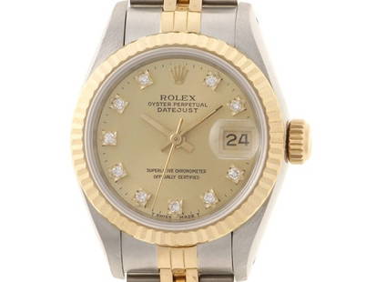 ROLEX Datejust 69173G: Material: 750YG Size: 26mm Bracelet: 15.5cm Type: Wrist watch At SEUYCO, we strive to provide detailed and accurate descriptions of all items listed for auction. The condition of each item is